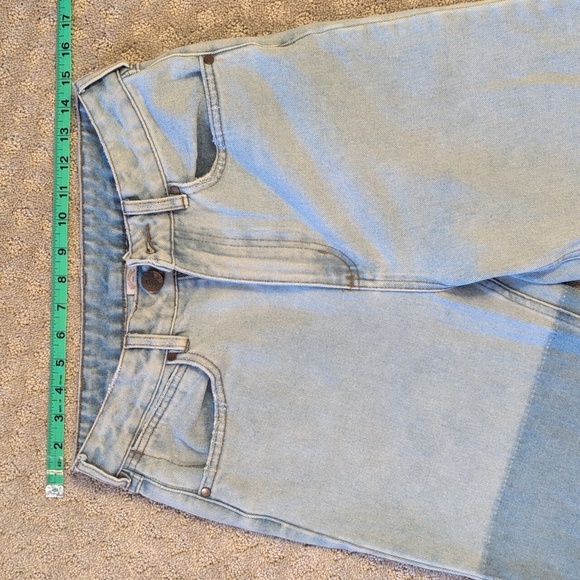 Wrangler Billabong Denim Collab Size 28 Patch It Up High Straight Jeans - Picture 3 of 12